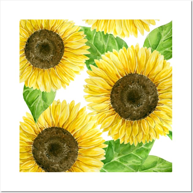 Sunflowers watercolor Wall Art by katerinamk